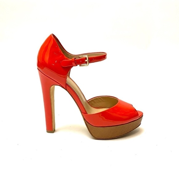 Saks Fifth Avenue Shoes - SAKS FIFTH AVE | Orange patent leather platforms